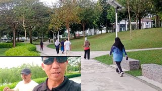 AKTIVITI DI PAGI HARI BERSAMA AKI NANGKA DAN ISTERI // RAMAI ORANG JOGGING DI TAMAN PAGI INI //