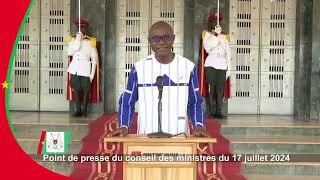 Point de presse du Conseil des ministres du 17 juillet 2024