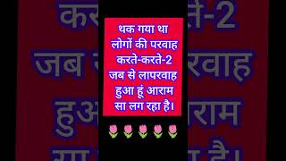 थक गया था लोगों की परवाह करते-करते-2 जब से लापरवाह हुआ हूं आराम सा लग रहा है।