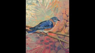 Painting an Eastern Bluebird as Part of My 100 Day Project: second try.