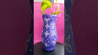 Glass vase turned into mud vase using Air dry clay #diy #decor #planter #art #painting #fun