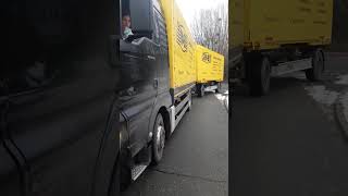 Lkw Lars CE rückwärts rangieren nach links um die Ecke