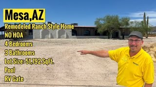 Renovated Ranch Style Home in Mesa, AZ | NO HOA, 5BD, 3BA Casita, 51,792 SqFt Lot, RV Parking