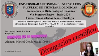 Utilización de RT-PCR Semi-anidado para la diferenciación de las cepas (SARS-CoV y SARS-CoV-2).