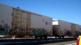 UP # 7725 Leads Refrigerator Train Through Blue Island,Illinois