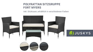 JUSKYS Polyrattan Sitzgruppe Fort Myers inkl. Sitzkissen