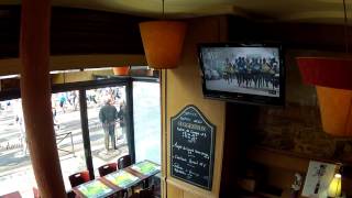 Paris Marathon from inside a café on rue de Rivoli 1