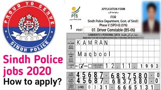 How to apply in Sindh police jobs 2020|PTS application Form