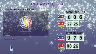 [LIVE] PCSO 5:00 PM DRAW - OCTOBER 11, 2024 LOTTO RESULTS