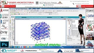 Staad Pro Select Menu Tutorial Part-6 Hindi (Gemini Architectural)