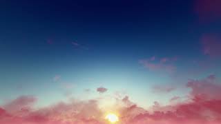 ( CGI 4k Stock Footage ) Clear pink, red & purple clouds seamless loop