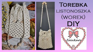 Torebka z makramy (worek) DIY / Macrame bag