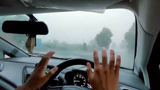 Tata Altroz Driving in Heavy Rain - ASMR