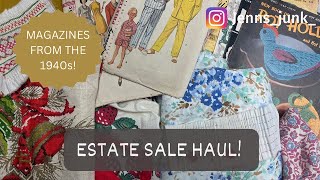 Estate sale junk journal supply haul #thriftedtreasures #thriftythursday