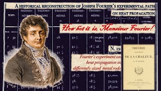 12. Fourier’s experiment on heat propagation in differently sized  metal rods