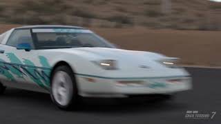 Vaporwave 80s C4 LS lives on: Solo Jazz Vette livery, sunset at Willow Springs! GranTurismo7 replay