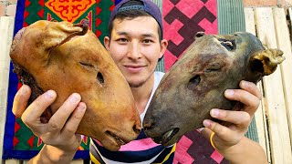 How To Cook A LAMB's HEAD? | Campfire Cooking A SHEEP Head Soup