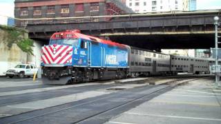 Metra Outbound And Inbound Meet At Deerfield,Illinois