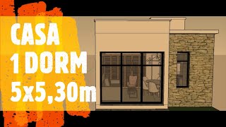 CASA 1 DORM 5 x 5,30 m | SMALL HOUSE 1 BEDROOM