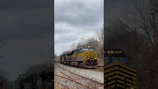 NS 8100 ES44AC “Nickel Plate Road” leads NS 28X through Piscataway w/ a weak P5A & a friendly crew!