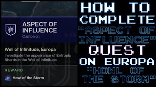 HOW TO - Complete "Aspect Of Influence" Quest - Destiny 2 - SOTC 2021