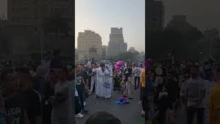 تجمع بعد صلاه العيد من مسجد مصطفى محمود