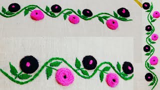 Hand Embroidery// Embroidery for beginners// Roses Stitches Hand Embroidery....