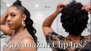 Amazon $50 Clip Ins | Half Up Half Down on Short Hair