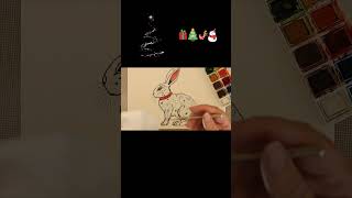 Cute Southwestern-Style Christmas Bunny! #christmascard #drawingtechniques