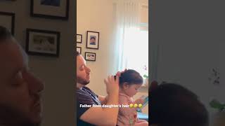 Ponytail hairstyle #Father fixes daughter’s hair #short