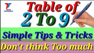 Table 2 to 9||tips and tricks to write tables