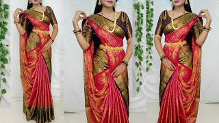 SIMPLE SWEET ELEGANT DRAPING STYLE LOOKS AWESOME/ELEGANT SAREE WEARING