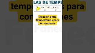 Ecuacion de relación entre temperaturas para conversiones (escalas de temperatura)