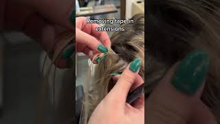 Removing tape in extensions #hairextensions