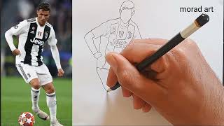 How to draw Cristiano Ronaldo with a pencil step by step/Drawing Ronaldo