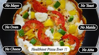 No Yeast No Oven No Maida No Atta No Cheese No Mayo Pizza| Pizza on Tawa| Healthy Pizza Recipe