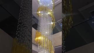 Custom bespoke crystal beads led chandelier.