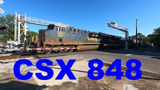 CSX 848 with 927, 3449 in Athens at Washington Street