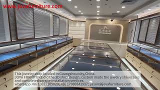 Jewelry shop installation, luxury jewelry showcase manufacturers