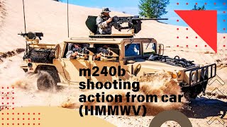 M240b shooting action from car (HMMWV)#shots #army #military