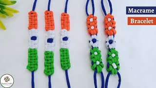 Tricolour Macrame Bracelet craft/Independence Day Craft/Republic Day Craft ideas