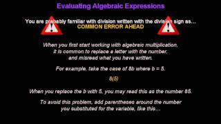 Variables and Algebraic Expressions - Konst Math