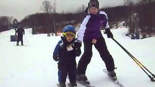 Carson, Peyton, and Zachary Skiing at Timberline