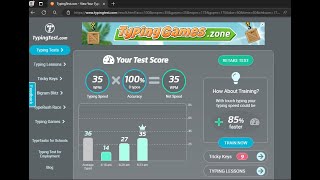 Online typing test 35wpm