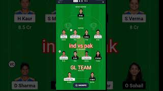 IND vs Pak GL Team🔥. India vs Pakistan match...