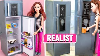 How to Make Two Door Refrigerator with Cardboard💡 Realistic Toy for Dolls | Miniature furniture 😍