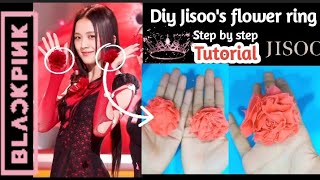 #diy #Jisoo's #flower ring | #tutorial #blackpink best out of waste Cloth flowers #easy #creative