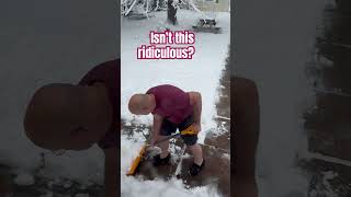 Who shovels in T-shirts and shorts # crazy #husbandwifecomedy