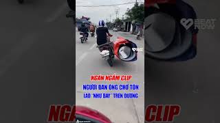 Ngán ngẩm clip, người đàn ông chở tôn lao "như bay" trên đường