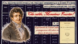 12. Esperiment di Fourier sulla propagazione del calore in sbarre di diversa sezione